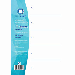 Elválasztólap, színes műanyag 5 részes Bluering® Elválasztó lap Bluering