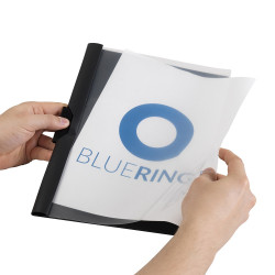Gyorsfűző klip mappa A4, műanyag 30laphoz fém klippes Bluering® fekete