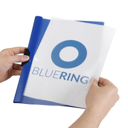 Gyorsfűző klip mappa A4, műanyag 30laphoz fém klippes Bluering® kék