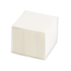 Kockatömb 8x8x6,5cm, ragasztás nélküli, transzparens tartóban 80% fehérség Bluering® fehér Író- irodaszer, papíráru Bluering