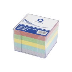 Kockatömb 8x8x6,5cm, ragasztás nélküli, transzparens tartóban színes pasztell 8x8x6,5cm, Bluering® Író- irodaszer, papíráru Bluering