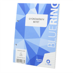 Gyűrűskönyv betét A5, 50lap Bluering® vonalas Gyűrűskönyv betét, rovatoltpapír Bluering