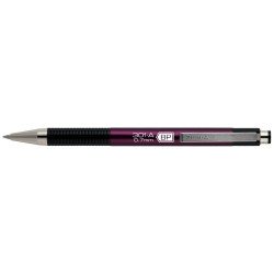 Golyóstoll 0,7mm, metál mályva test, Zebra F-301A, írásszín kék Golyóstoll Zebra
