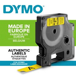 Feliratozógép szalag Dymo D1 S0720580/45018 12mmx7m ORIGINAL fekete/sárga