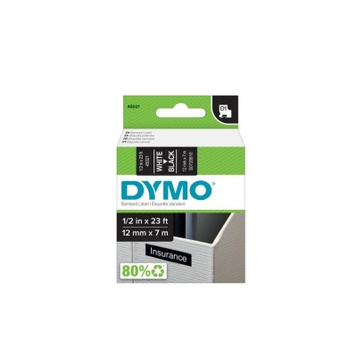 Feliratozógép szalag Dymo D1 S0720610/45021 12mmx7m ORIGINAL fehér/fekete