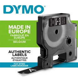 Feliratozógép szalag Dymo D1 S0720610/45021 12mmx7m ORIGINAL fehér/fekete
