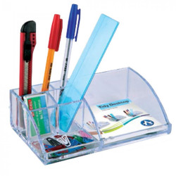 Írószertartó 7 rekeszes 180x110x55mm, műanyag, Bluering® víztiszta Író- irodaszer, papíráru Bluering