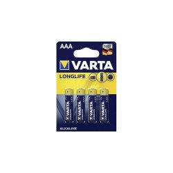 Elem AAA mikro LR03 Longlife 4 db/csomag, Varta Elem, akkumulátor, töltő Varta