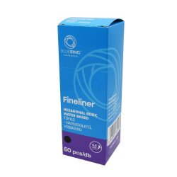 Rostirón, tűfilc vízbázisú, 0,5mm, hatszögletű test, Bluering® fekete Író- irodaszer, papíráru Bluering