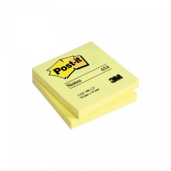 Jegyzettömb öntapadó, 76x76mm, 100lap, 3M 654 Post-It, sárga Író- irodaszer, papíráru 3M