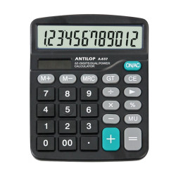 Számológép asztali 12 számjegy nagy, döntött kijelző Antilop A-837