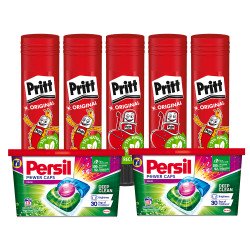Ragasztóstift 43 g AKCIÓS CSOMAG + 2 db Persil Discs Color mosókapszula 100x43 g (10x10 db ) stift Pritt Javítás, ragasztás, csomagolás Pritt