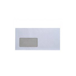 Boríték LC6/5 enyvezett bélésnyomott bal ablakos 35x90mm 114x229mm B20A20 külső záródású Bluering® fehér Boríték Bluering