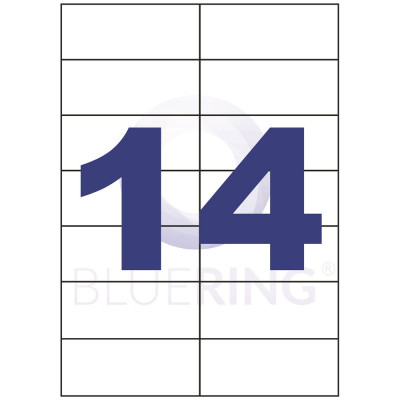 Etikett címke, 105x42,4mm, 100 lap, 14 címke/lap Bluering®