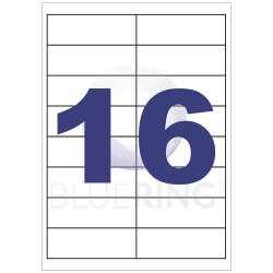 Etikett címke, 99,1x33,9mm, 100 lap, 16 címke/lap Bluering® Etikett - címke Bluering