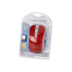 Egér vezeték nélküli 4D Uranus Esperanza piros/fehér Egér, mutatóeszköz Esperanza
