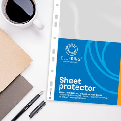 Genotherm lefűzhető, A4, 180 micron jumbo katalógustartó Bluering® 10 db/csomag,