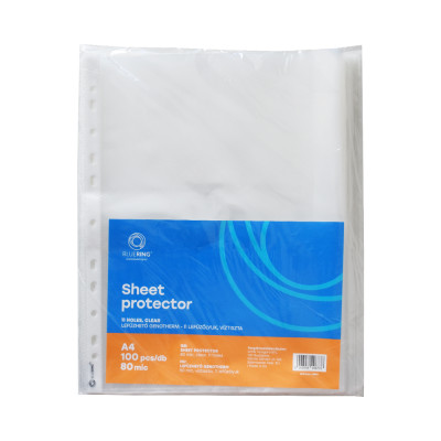Genotherm lefűzhető, A4, 80 micron víztiszta Bluering® 100 db/csomag,