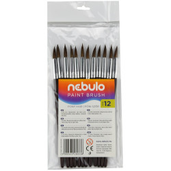 Ecset 12-es festett nyéllel 12 db/csomag, Nebulo Ecset Nebulo