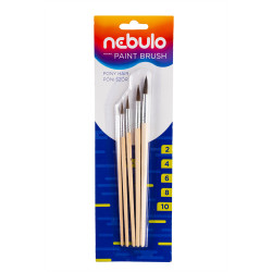Ecset készlet natúr fa nyéllel 5 db/csomag, Nebulo Ecset Nebulo