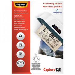 Lamináló fólia, A4, 125 micron, fényes, 100 db/doboz, Fellowes® Irodatechnika, kellékei Fellowes