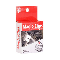 Iratcsíptető fűzőkapocs 6,4mm, 50 db/doboz, Ico Magic clipper Irodatechnika, kellékei Ico