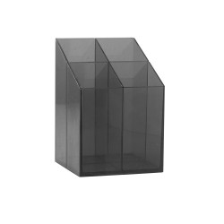 Írószertartó 4 rekeszes négyszögletű műanyag, Ico füstszínű Író- irodaszer, papíráru Ico