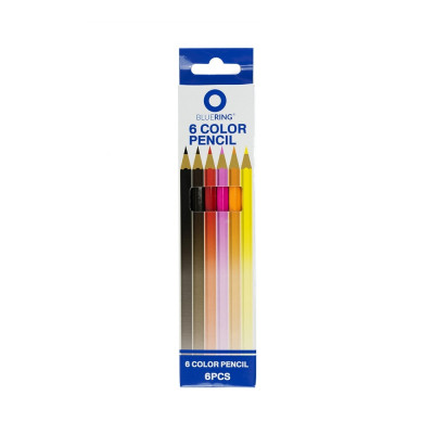 Színes ceruza készlet, hatszögletű Bluering® 6 klf. szín,