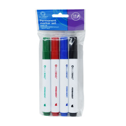 Alkoholos marker készlet, 1-4mm, vágott hegyű, 4-es készlet, Bluering® Író- irodaszer, papíráru Bluering