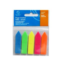 Jelölőcímke 12x50mm, 5x25lap, műanyag nyíl Bluering® 5 klf. szín Író- irodaszer, papíráru Bluering