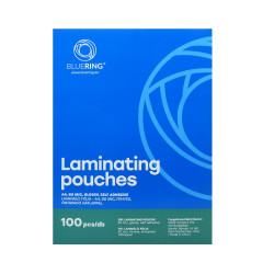 Lamináló fólia A4, 80 micron öntapadó hátlappal 100 db/doboz, Bluering®, Irodatechnika, kellékei Bluering