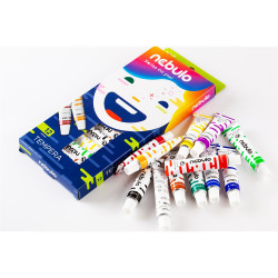 Tempera készlet, 12 ml, Nebulo 12 klf. szín Író- irodaszer, papíráru Nebulo