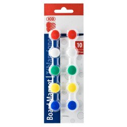 Mágnes 15mm, 10 db/csomag, 5 klf. szín vegyesen Ico Irodatechnika, kellékei Ico
