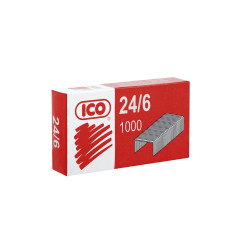 Tűzőkapocs 24/6, piros dobozos Ico Irodatechnika, kellékei Ico