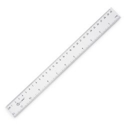 Vonalzó 30cm, kemény műanyag Bluering®
