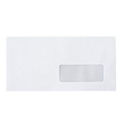 Boríték LC6/5 enyvezett bélésnyomott jobb ablakos 35x90mm 114x229mm J28A20 Bluering® fehér Boríték Bluering