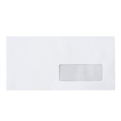 Boríték LC6/5 enyvezett bélésnyomott jobb ablakos 35x90mm 114x229mm J28A20 Bluering® fehér Boríték Bluering