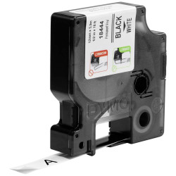 Feliratozógép szalag Dymo S0718600/18444 12mmx5,5m, ORIGINAL, fekete/fehér