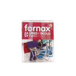 Binderkapocs 19mm, BC-30, 10 db műanyag dobozban, Fornax színes Irodatechnika, kellékei Fornax