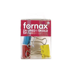Binderkapocs 25mm, BC-31, 4 db műanyag dobozban, Fornax színes Irodatechnika, kellékei Fornax
