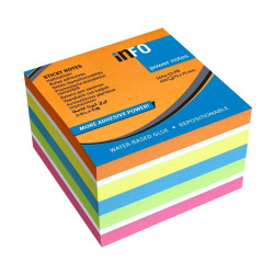 Jegyzettömb öntapadó, 75x75mm, 450lap, Info Notes intenzív narancs, sárga, kék, zöld, pink Író- irodaszer, papíráru Info Notes