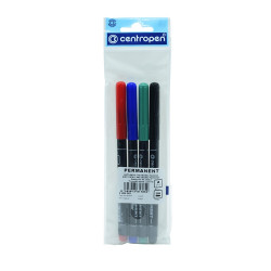 Alkoholos marker készlet, 1mm, kerek hegyű, Centropen 2536, 4 klf. szín Író- irodaszer, papíráru Centropen