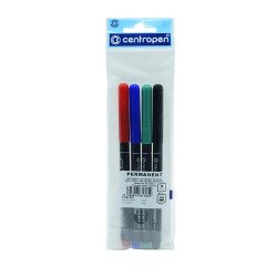 Alkoholos marker készlet, 1mm, kerek hegyű, Centropen 2536, 4 klf. szín Író- irodaszer, papíráru Centropen