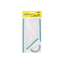 Vonalzókészlet, 30 cm egyenes vonalzó, szögmérő, 45° 13 cm és 60°, 18 cm háromszög vonalzó, 4 db/bliszter Educa Író- irodaszer, papíráru Educa