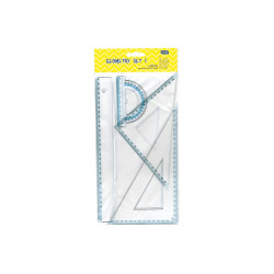 Vonalzókészlet, 30 cm egyenes vonalzó, szögmérő, 45° 16 cm és 60°, 23 cm háromszög vonalzó, 4 db/bliszter Educa Író- irodaszer, papíráru Educa