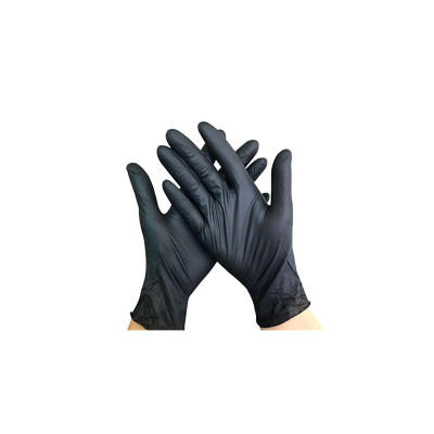 Gumikesztyű nitril púdermentes M 100 db/doboz, GMT Super Gloves fekete