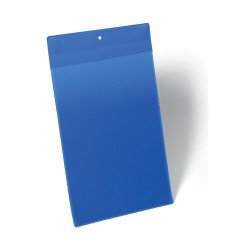 Mágneses dokumentum tároló zseb A4, álló, 10 db/csomag, Durable Neodym, kék Bemutatótábla, mágneses info keret Durable