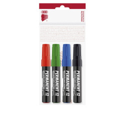 Alkoholos marker készlet, 1-4mm, vágott hegyű, Ico 12, 4 klf.szín Író- irodaszer, papíráru Ico