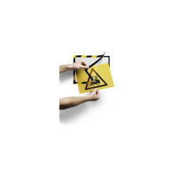 Infókeret A4, öntapadó mágneses záródás 2 db/csomag, Durable Duraframe® Security, sárga/fekete Bemutatótábla, mágneses info keret Durable