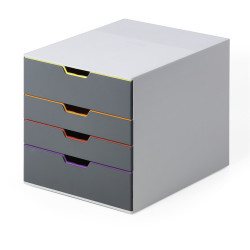 Fiókos irattároló, 4 fiókkal, Durable Varicolor® 4 Fiókos irattároló, irattartó Durable